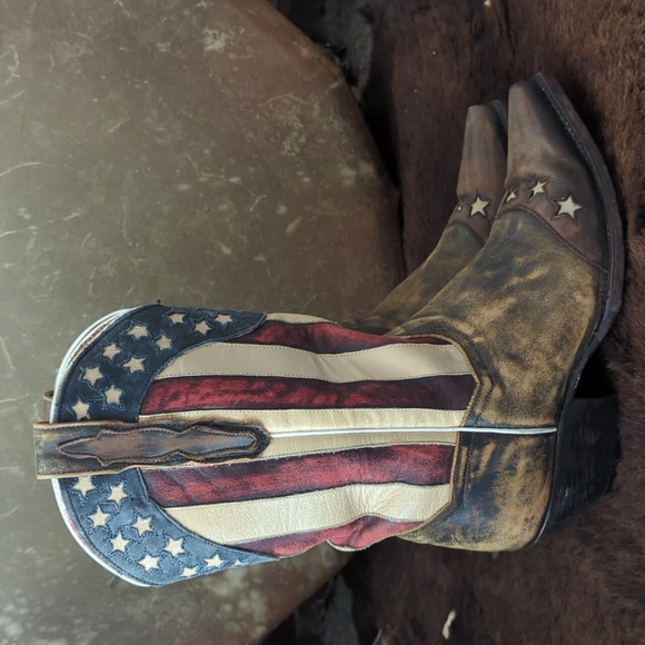 DAN POST DP3586 Liberty American Flag cowgirl western boots snip toe sz 7.5 - Picture 8 of 16